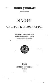 Cover of: Saggi critici e biografici