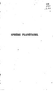 Cover of: Sphère planétaire