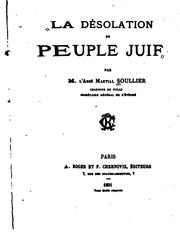 Cover of: La désolation du peuple juif