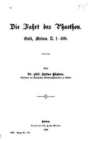 Cover of: Die Fahrt des Phaethon, Ovid, Metam. II. 1-400