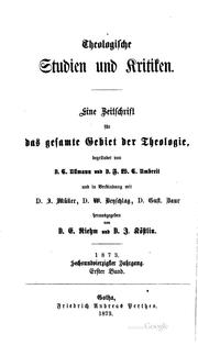 Cover of: Theologische Studien und Kritiken, in Verbindung mit D. Gieseler, D. Lücke ... by 