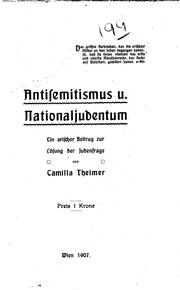 Cover of: Antisemitismus U. Nationaljudentum: Ein arischer Beitrag zur Lösung der ...