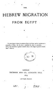 Cover of: The Hebrew migration from Egypt [by J.B.S. Greene]. by 