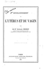 Cover of: Développment de l ́utérus et du vagin