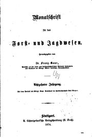 Cover of: Monatschrift für das Forst-und Jagdwesen... 1.-22 Jahrg.; 1857-1878 by [name missing]