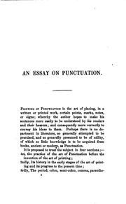 Cover of: An essay on punctuation