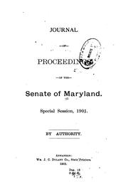 Journal of the Proceedings of the Senate of the State of Maryland