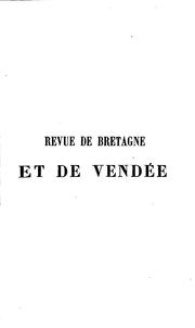 Cover of: Revue de Bretagne et de Vendée