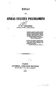 Cover of: Essai sur Aeneas Sylvius Piccolomini by 