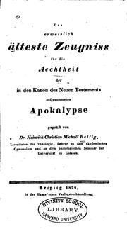 Cover of: Das erweislich älteste Zeugniss für die Aechtheit der in den Kanon des neuen Testaments ...