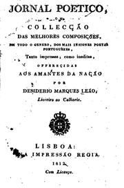 Cover of: Jornal poetico, ou, Collecção das melhores composições, em todo o genero ...