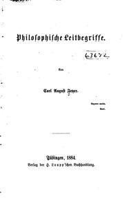 Cover of: Philosophische Leitbegriffe