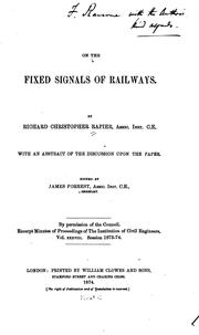 On the Fixed Signals of Railways by Richard Christopher Rapier