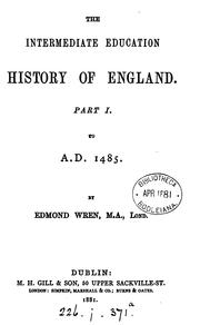 Cover of: The intermediate education history of England | 