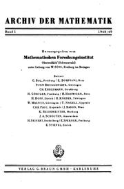 Cover of: Archiv der Mathematik by 