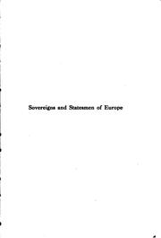 Sovereigns and Statesmen of Europe by Catherine Radziwill