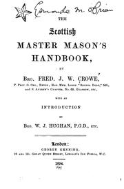 The Scottish Master Mason's Handbook by Frederick Joseph William Crowe