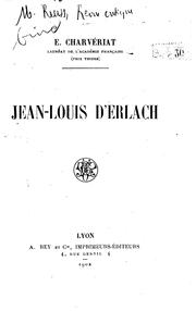 Cover of: Jean-Louis d'Erlach