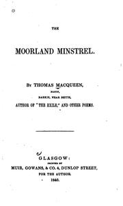 Cover of: The Moorland Minstrel