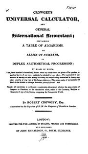 Cover of: Crowgey's Universal calculator and general international accountant