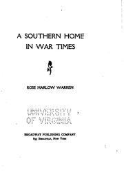 Cover of: A Southern Home in War Times