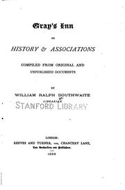 Cover of: Gray's Inn: Its History Associations