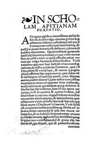 Cover of: Schola Apitiana, ex optimis quibusdam authoribus diligenter ac nouiter ...