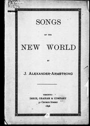 Songs of the new world by J. Alexander-Armstrong