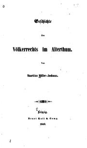Cover of: Geschichte des Völkerrechts im Alterthum