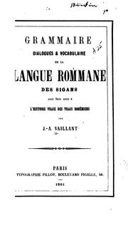 Cover of: Grammaire, dialogues & vocabulaire de la langue rommane des Sigans pour faire suite a l'Histoire ... by 