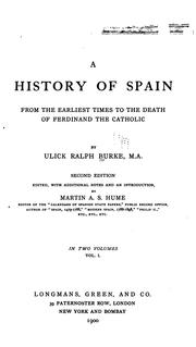 Cover of: A History of Spain from the Earliest Times to the Death of Ferdinand the Catholic