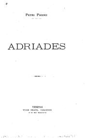 Cover of: Adriades
