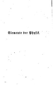 Cover of: Die Elemente de Physik, Deutsch bearb