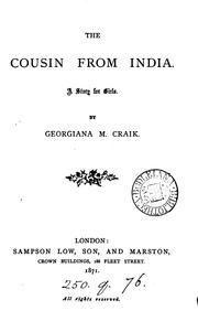 The cousin from India: A Story for Girls cover