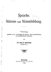 Sprache, Stimme und Stimmbildung... by Otto Schwidop