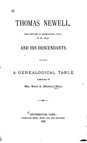 Cover of: Thomas Newell and His Descendants | 
