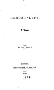 Cover of: Immortality, a poem