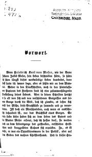 Cover of: Aus dem Leben und den Schriften des Ministers Freiherrn Friedr. Karl V. Moser
