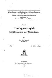 Cover of: Ueber Herzhypertrophie bei Schwanger en und Wöchnerinnen by 