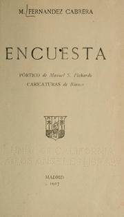 Cover of: Encuesta by Manuel Fernández Cabrera
