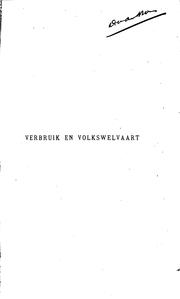 Cover of: Opmerkingen over verbruik en volkswelvaart by 