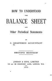 Cover of: How to Understand the Balance Sheet & Other Periodical Statements