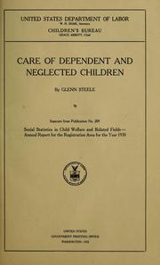 Cover of: Care of dependent and neglected children