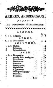 Cover of: Collection d'arbres, arbrisseaux, plantes et oignons étrangers, rangée par ordre alphabétique