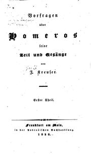 Cover of: Vorfragen über Homeros, seine Zeit und Gesänge by 