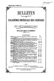 Bulletin de l'Académie impériale des sciences de St.-Pétersbourg by Imperatorskai︠a︡ akademii︠a︡ nauk (Russia)