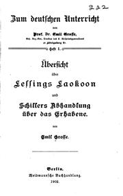 Cover of: Übersicht über Lessings Laokoon und Schillers Abhandlung über das erhabene by 