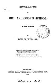 Cover of: Recollections of mrs. Anderson's school