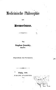 Cover of: Medicinische Philosophie und Mesmerismus