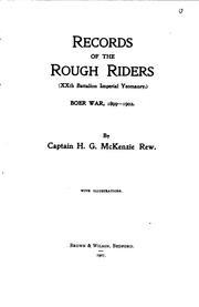 Cover of: Records of the Rough Riders (XXth Battalion Imperial Yeomanry.): Boer War ...